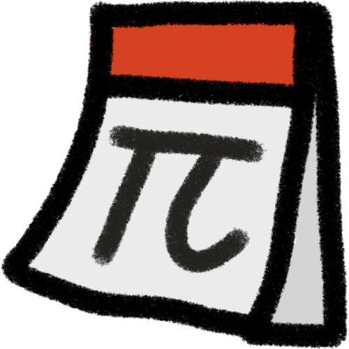 a daily tear off calendar with the pi symbol on it